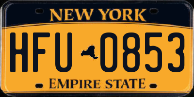 NY license plate HFU0853