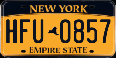 NY license plate HFU0857