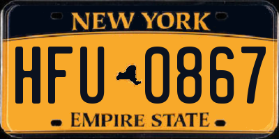 NY license plate HFU0867