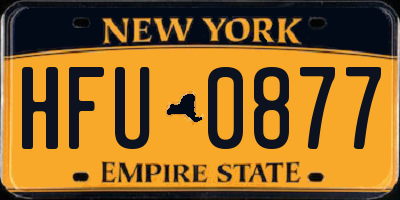 NY license plate HFU0877