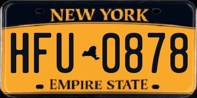 NY license plate HFU0878