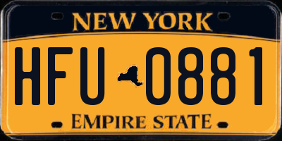 NY license plate HFU0881
