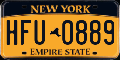 NY license plate HFU0889