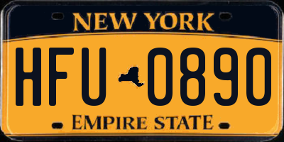 NY license plate HFU0890