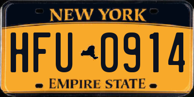 NY license plate HFU0914