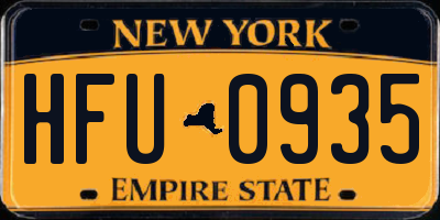NY license plate HFU0935