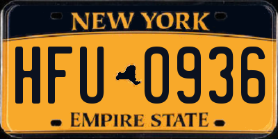 NY license plate HFU0936