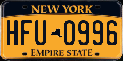 NY license plate HFU0996