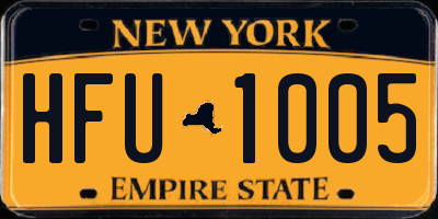 NY license plate HFU1005