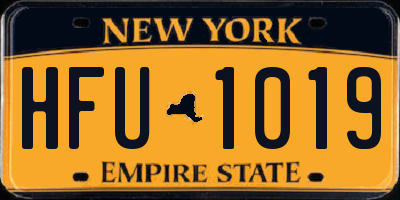 NY license plate HFU1019