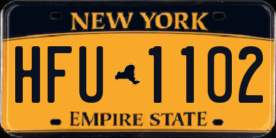 NY license plate HFU1102