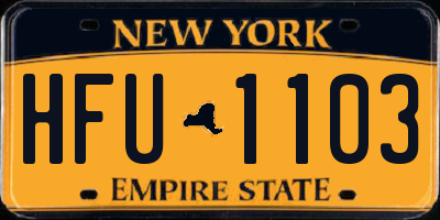 NY license plate HFU1103