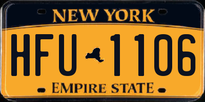 NY license plate HFU1106