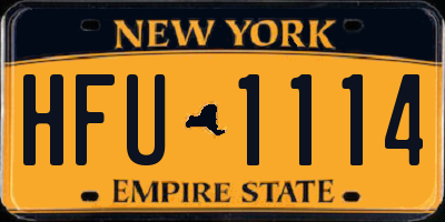 NY license plate HFU1114