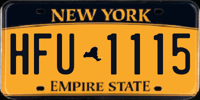 NY license plate HFU1115