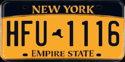 NY license plate HFU1116
