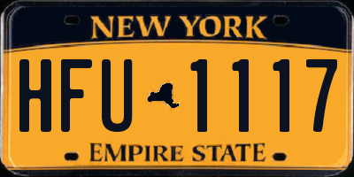 NY license plate HFU1117