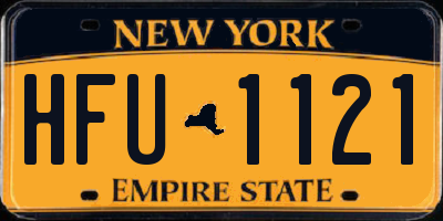 NY license plate HFU1121