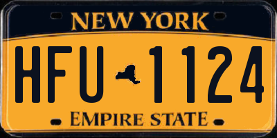 NY license plate HFU1124
