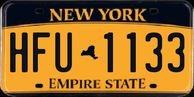 NY license plate HFU1133