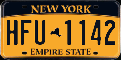NY license plate HFU1142