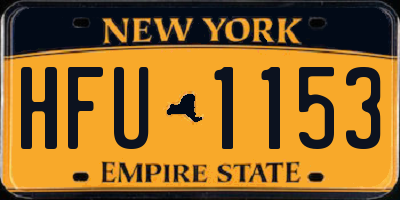NY license plate HFU1153