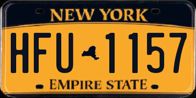 NY license plate HFU1157