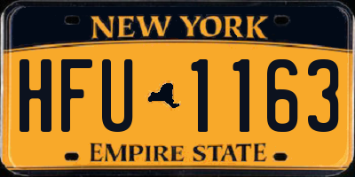 NY license plate HFU1163