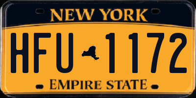 NY license plate HFU1172