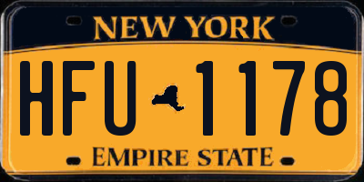 NY license plate HFU1178