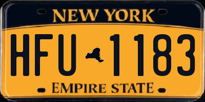 NY license plate HFU1183