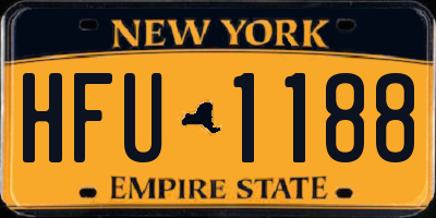 NY license plate HFU1188