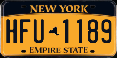 NY license plate HFU1189