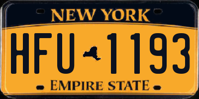 NY license plate HFU1193