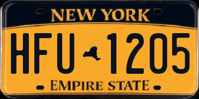 NY license plate HFU1205