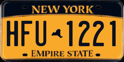 NY license plate HFU1221