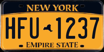 NY license plate HFU1237