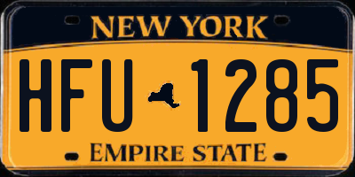 NY license plate HFU1285
