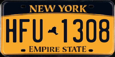 NY license plate HFU1308