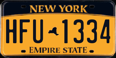 NY license plate HFU1334