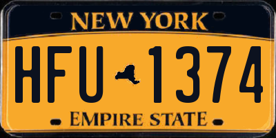 NY license plate HFU1374