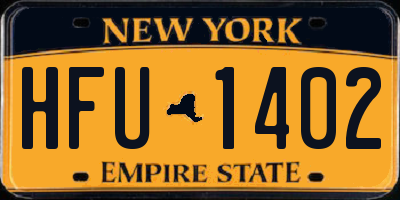 NY license plate HFU1402