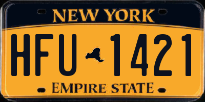 NY license plate HFU1421