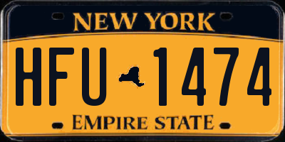 NY license plate HFU1474
