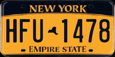 NY license plate HFU1478