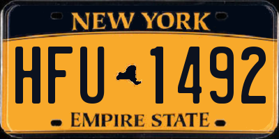 NY license plate HFU1492