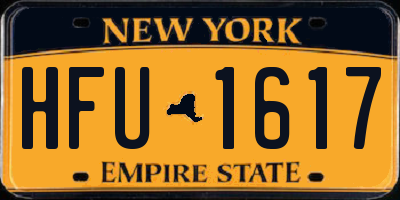 NY license plate HFU1617