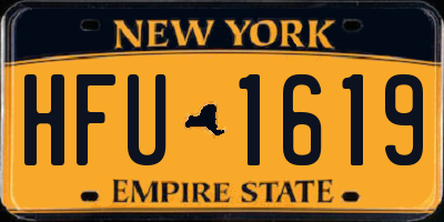 NY license plate HFU1619