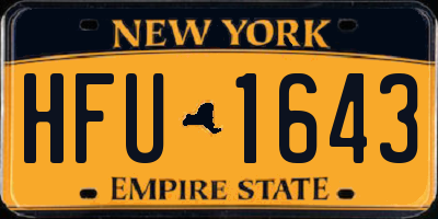 NY license plate HFU1643