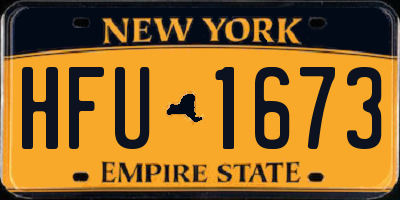 NY license plate HFU1673